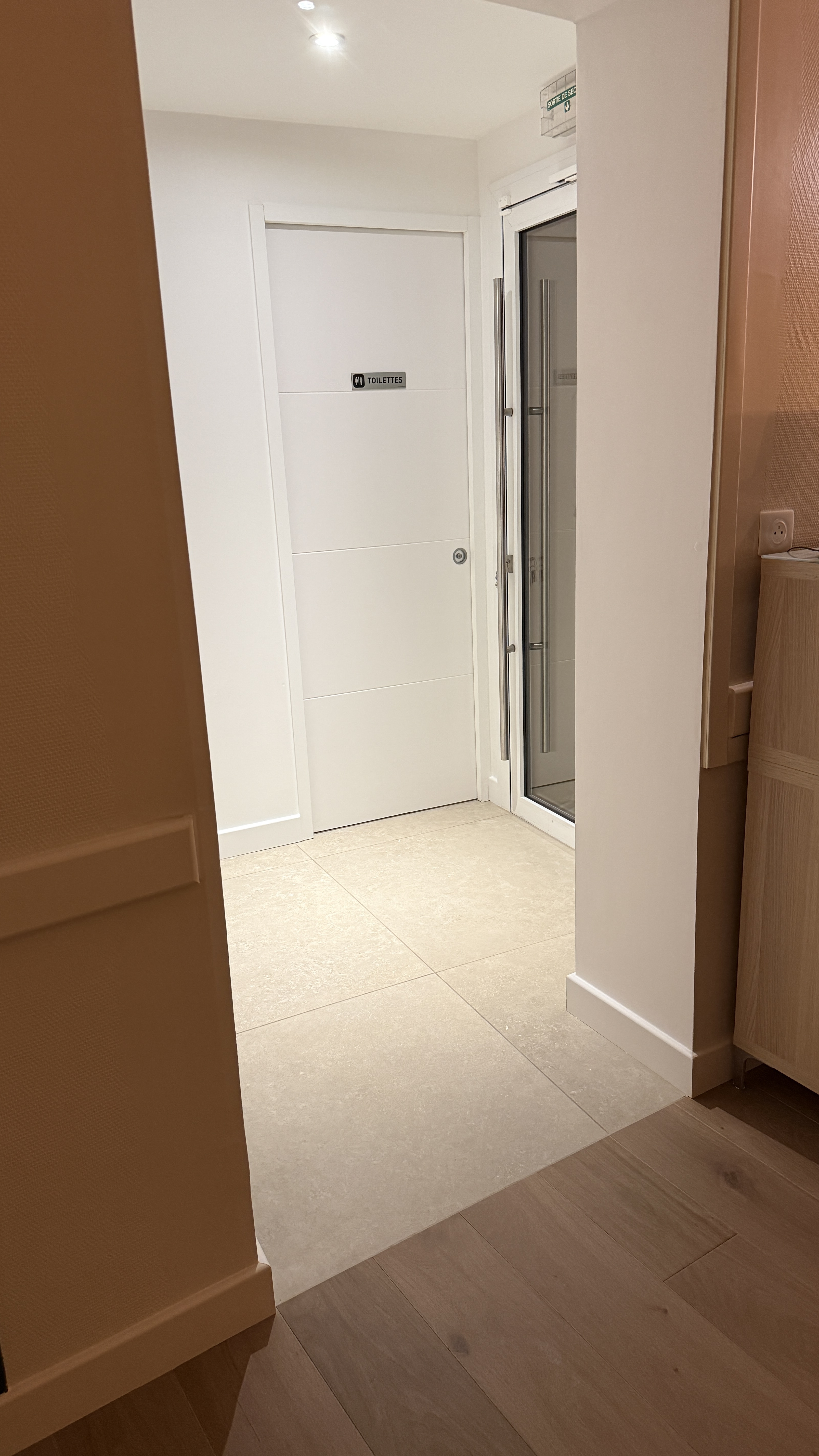 jonction invisible carrelage et parquet entrée -salle